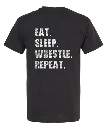 Eat. Sleep. Wrestle. Repeat. *Front and Back Design* |Tee