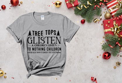 Tree Tops Glisten and Children Listen To Nothing "Solid Black" |Tee