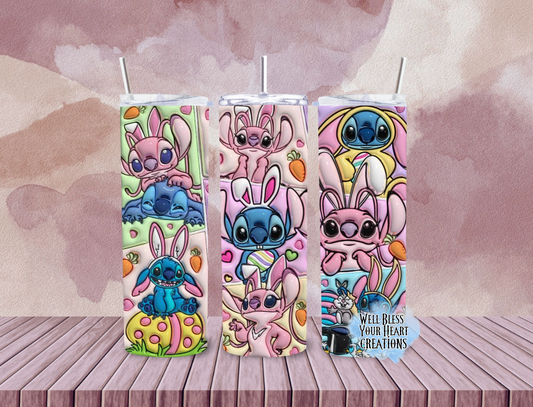 Stitch & Angel Easter Inspired |Skinny Tumbler 20oz