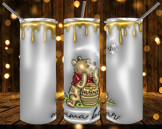 Mama Bear One Bee Pooh Inspired |Skinny Tumbler 20oz and 30oz