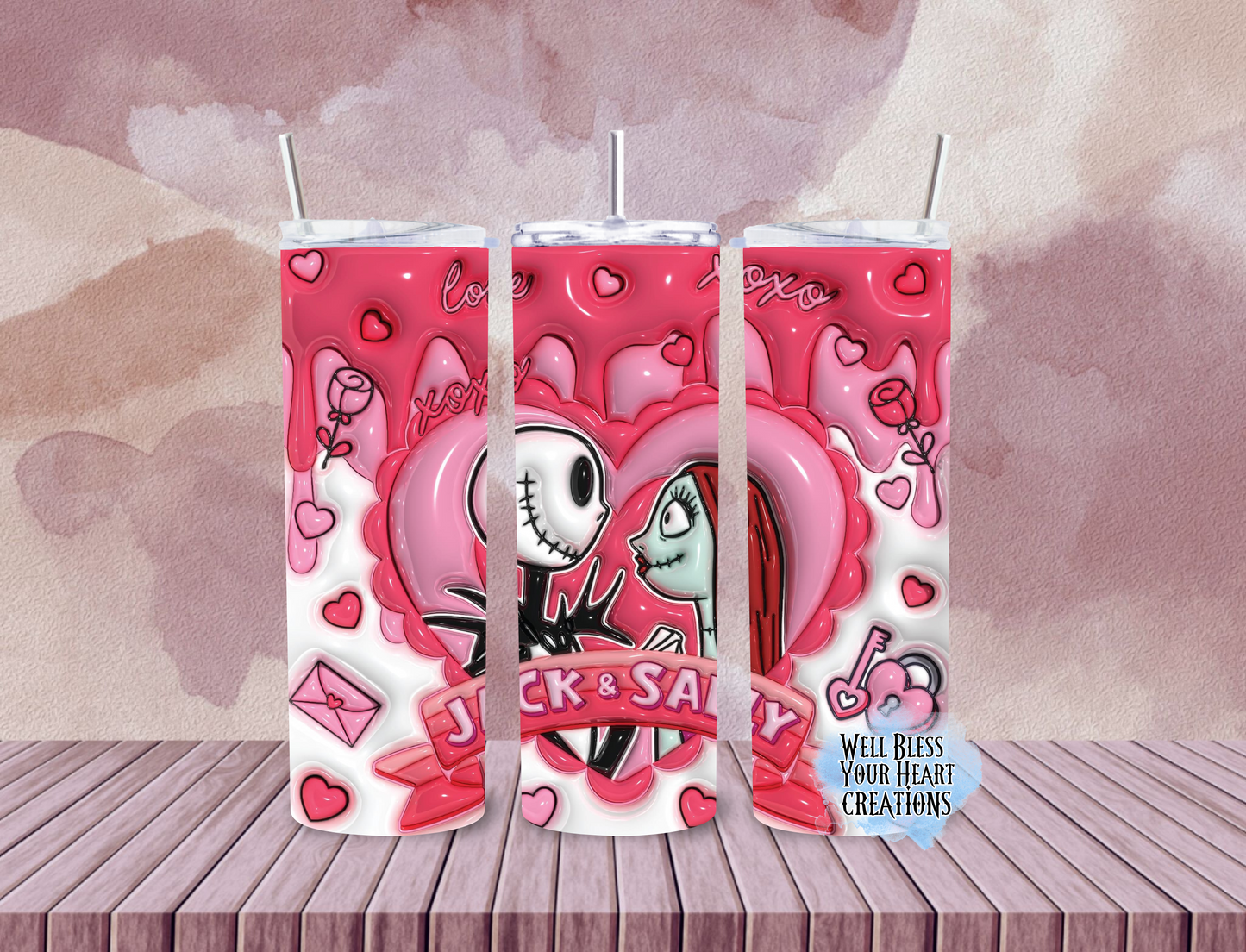 Jack&Sally Valentines Inspired |Skinny Tumbler 20oz