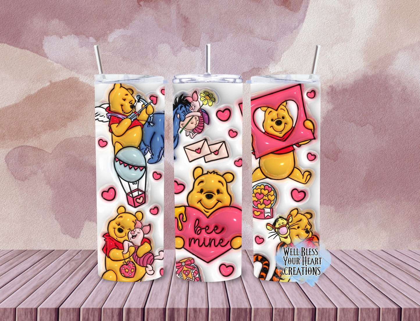 Pooh Bee Mine Inspired |Skinny Tumbler 20oz