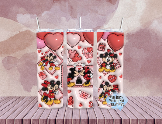 Mickey&Minnie Valentines Inspired |Skinny Tumbler 20oz