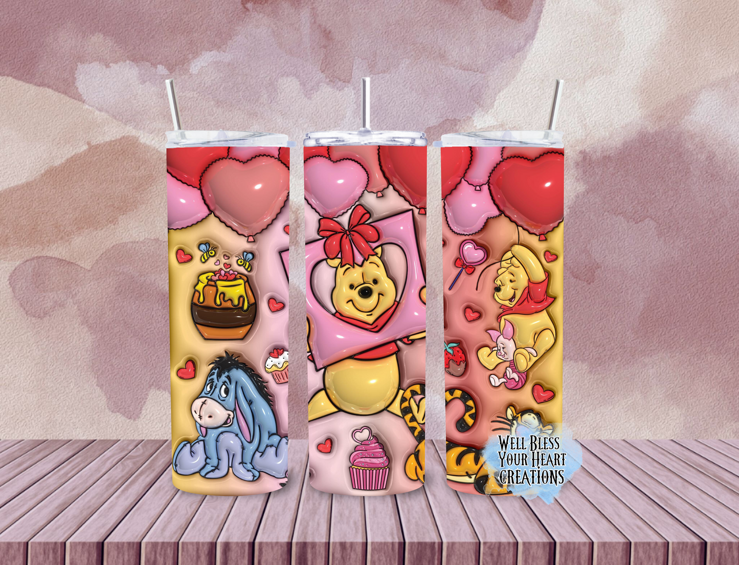 Pooh&Friends Valentines Inspired |Skinny Tumbler 20oz