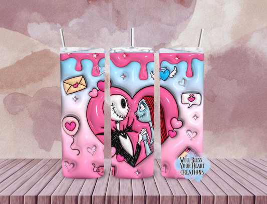 Jack&Sally Valentines Inspired |Skinny Tumbler 20oz