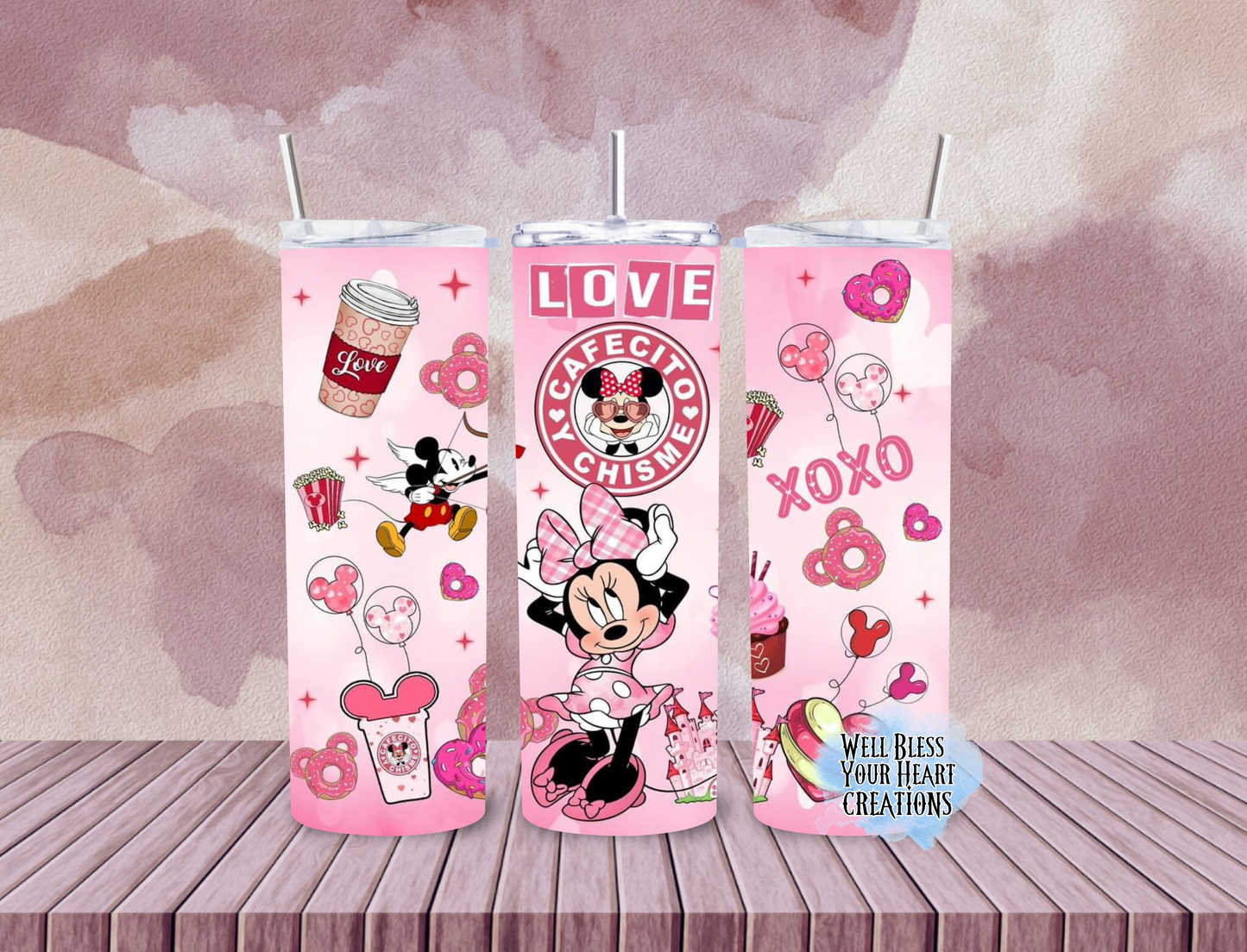 Minnie Valentine Coffee Inspired |Skinny Tumbler 20oz