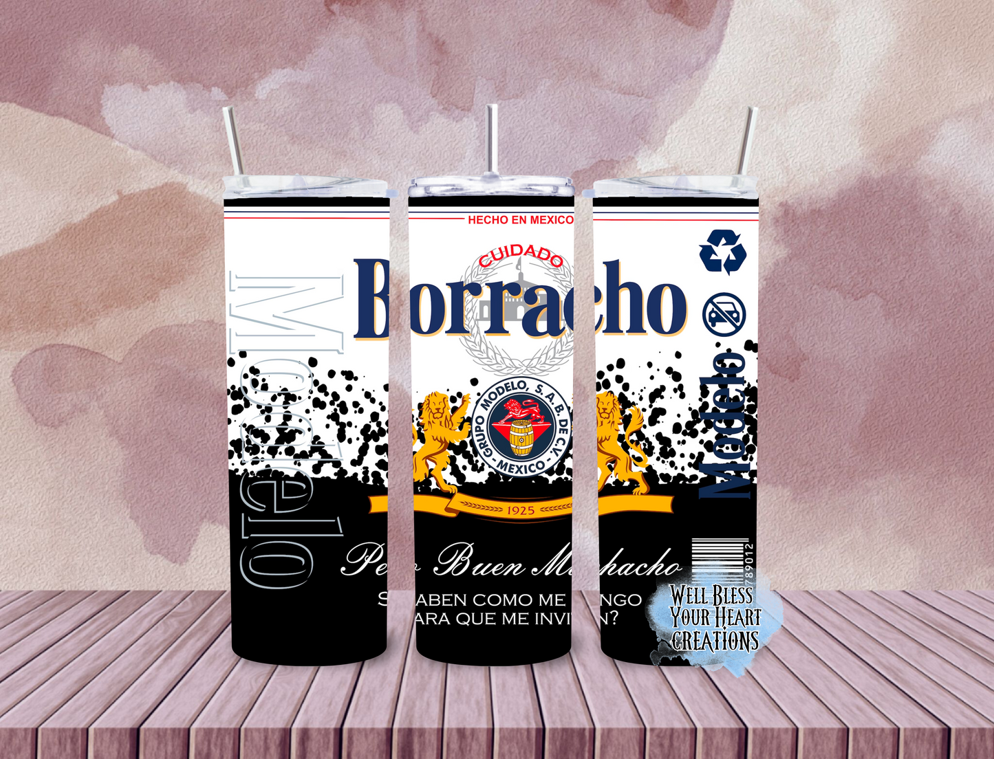 Modelo Borracho Inspired |Skinny Tumbler 20oz