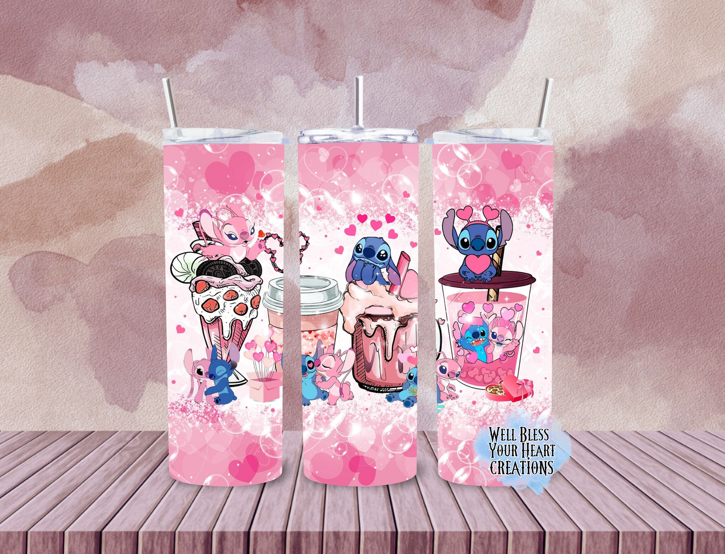 Stitch&Angel Valentines Coffee Inspired |Skinny Tumbler 20oz