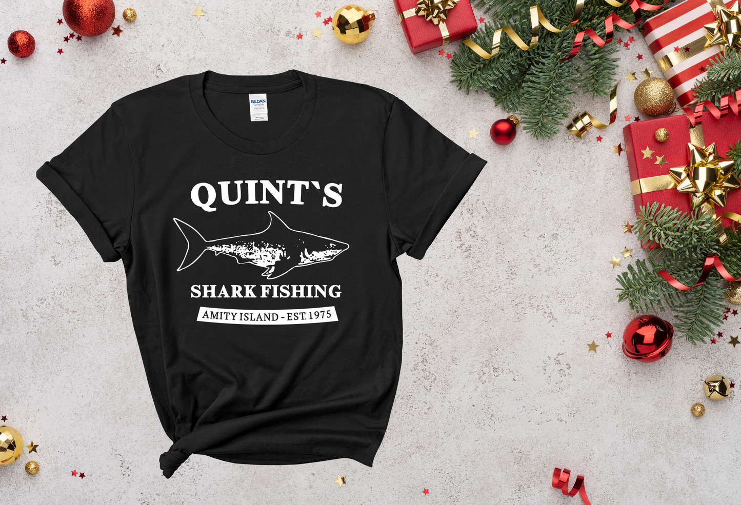 Quints Shark Fishing "Solid White" |Tee