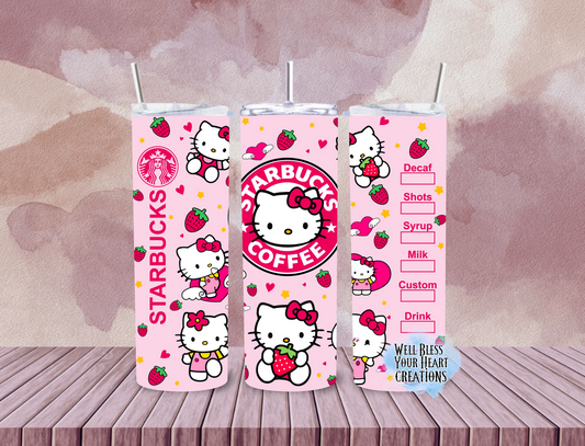 Hello Kitty Coffee Inspired |Skinny Tumbler 20oz