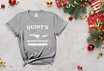 Quints Shark Fishing "Solid White" |Tee