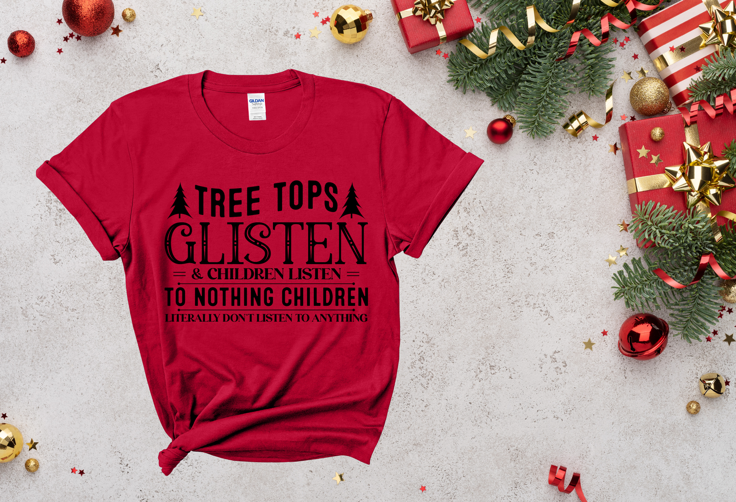 Tree Tops Glisten and Children Listen To Nothing "Solid Black" |Tee