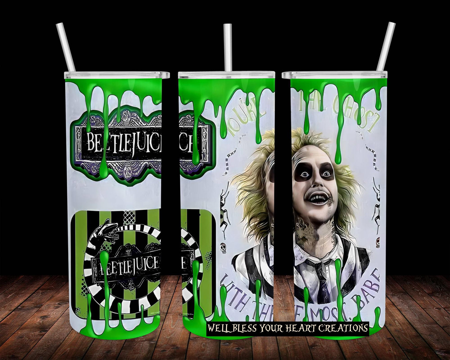 Beetlejuice Inspired |Skinny Tumbler 20oz