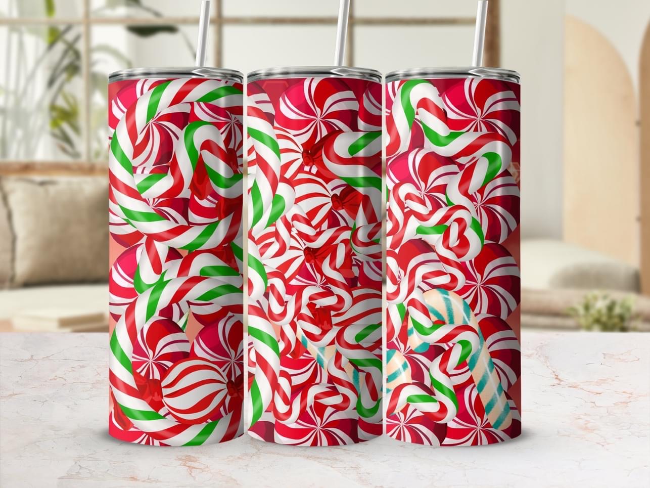 Christmas Candy Cane |Skinny Tumbler 20oz