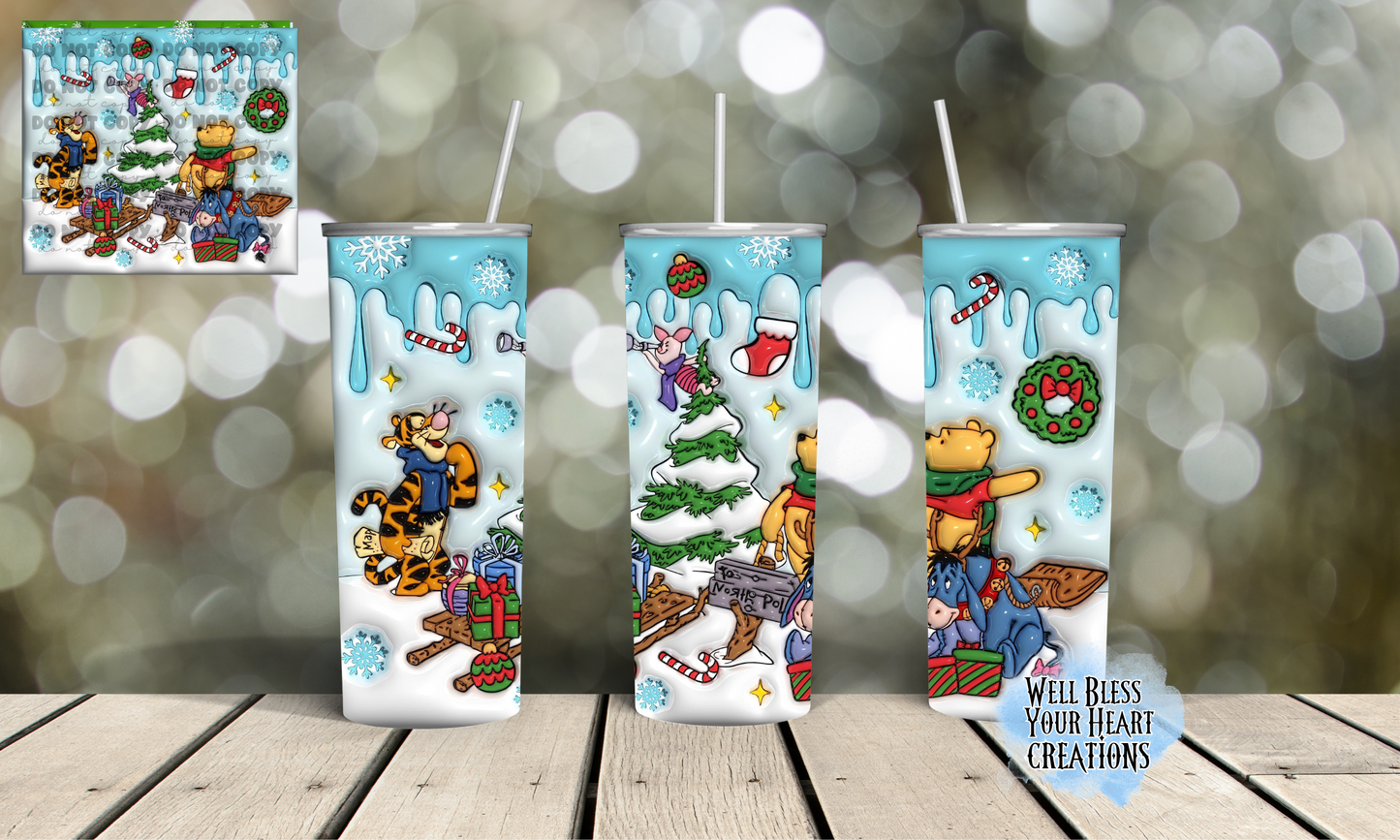 Pooh & Friends Christmas Inspired |Skinny Tumbler 20oz