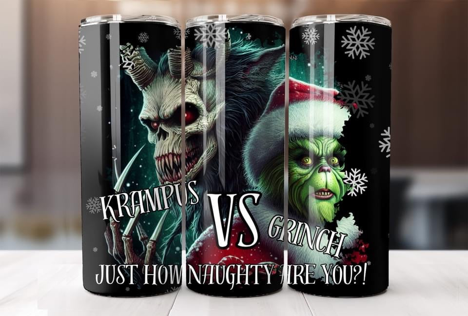 Krampus VS Grinch |Skinny Tumbler 20oz