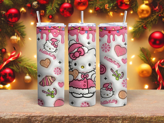 Hello Kitty Christmas 3D Inspired |Skinny Tumbler 20oz