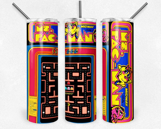 Mrs. Pac-Man "Retro Game" 20 oz Skinny Tumbler