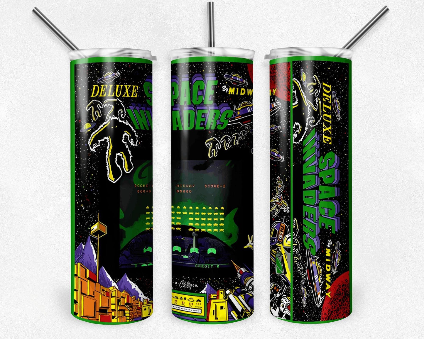 Space Invaders Deluxe "Retro Game" 20 oz Skinny Tumbler