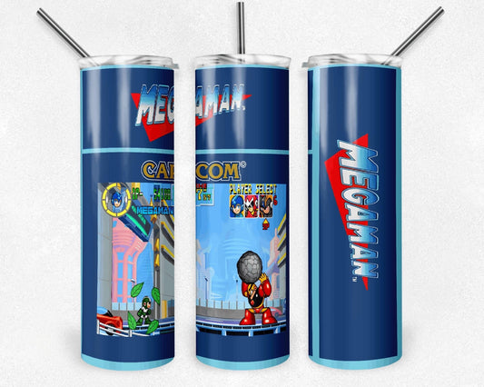 MEGAMAN  "Retro Game" 20 oz Skinny Tumbler