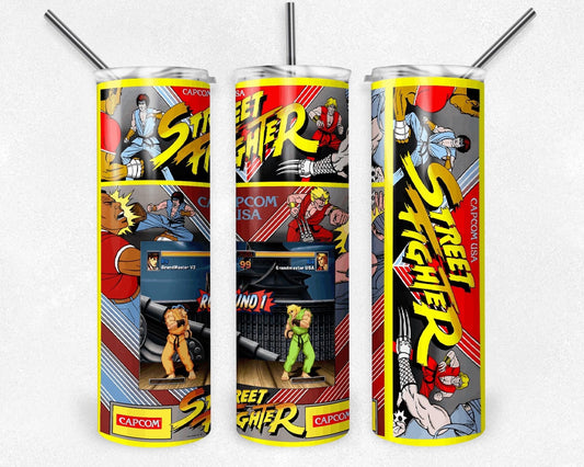 Street Fighter "Retro Game" 20 oz Skinny Tumbler