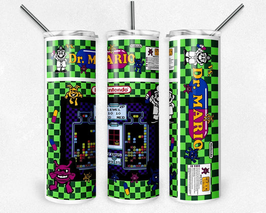 Dr.Mario "Retro Game" 20 oz Skinny Tumbler