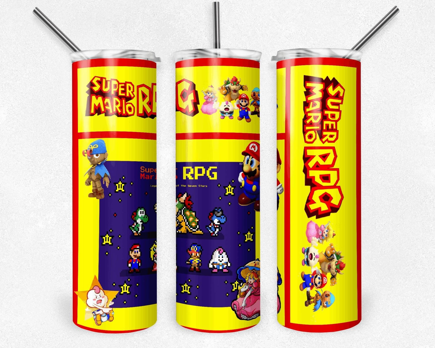 Super Mario Rpg "Retro Game" 20 oz Skinny Tumbler