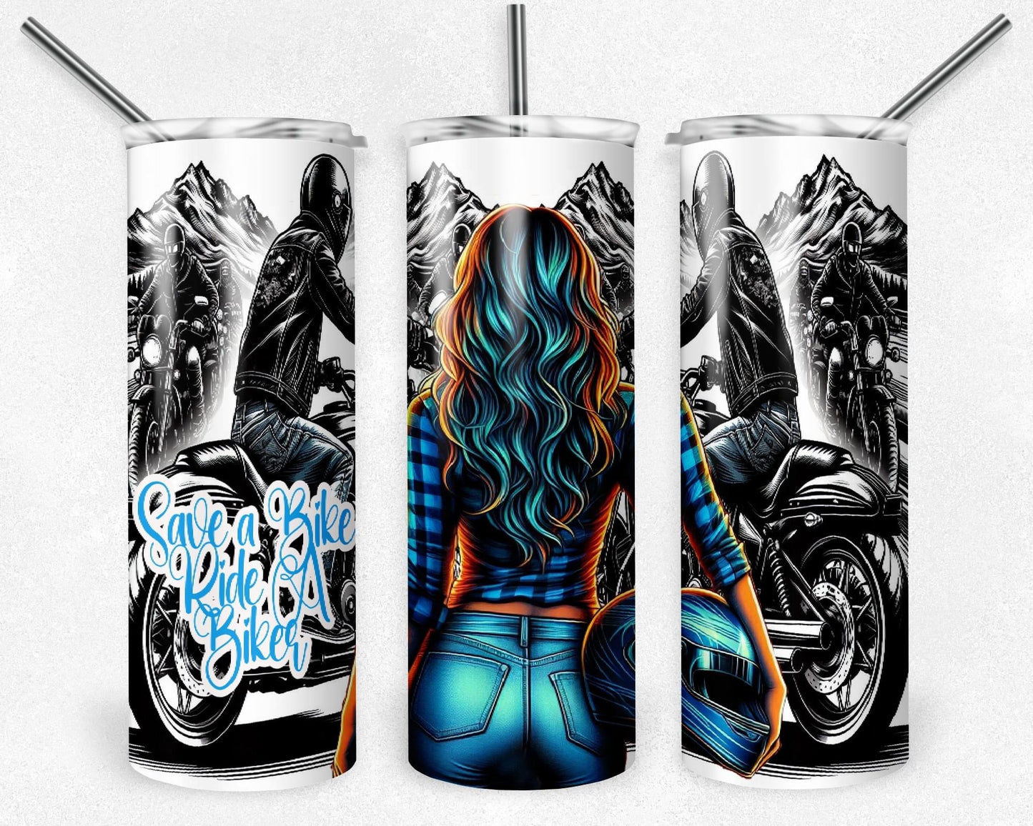 Save a Bike and Ride a Biker | Skinny Tumbler 20oz and 30oz