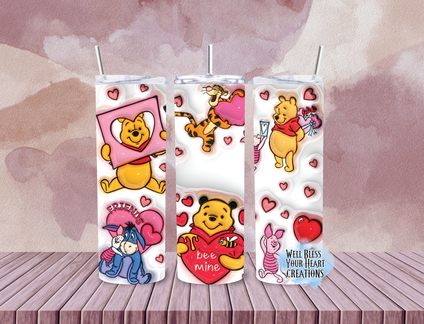 Pooh Bee Mine Inspired |Skinny Tumbler 20oz