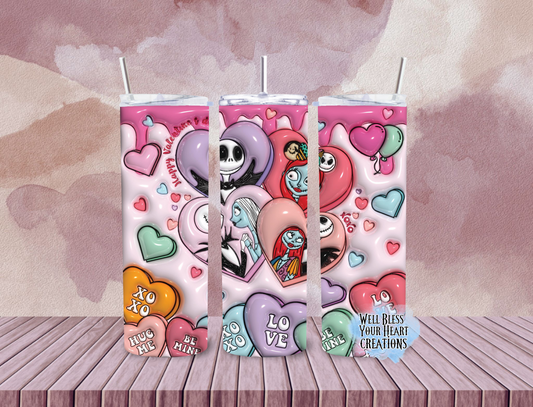 Nightmare Before Christmas Valentine’s Inspired |Skinny Tumbler 20oz