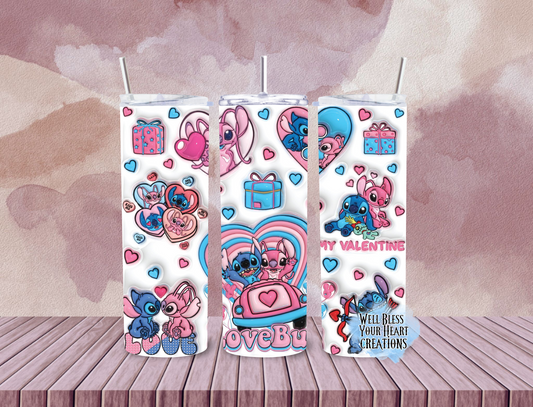 Stitch Valentine Inspired |Skinny Tumbler 20oz