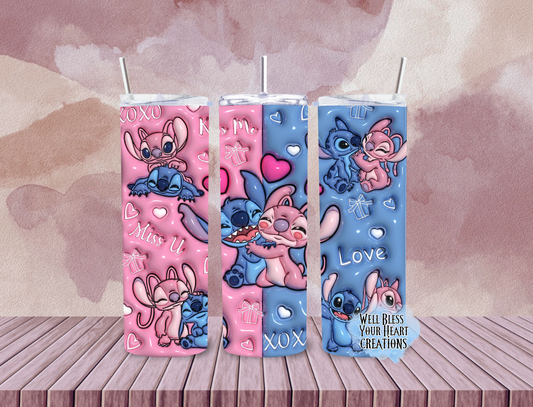 Stitch & Angel Inspired |Skinny Tumbler 20oz