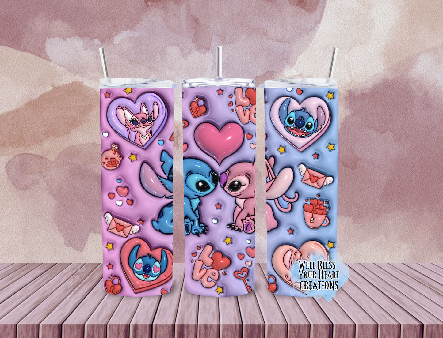 Stitch & Angel Inspired |Skinny Tumbler 20oz