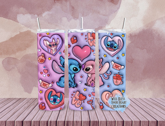 Stitch & Angel Inspired |Skinny Tumbler 20oz