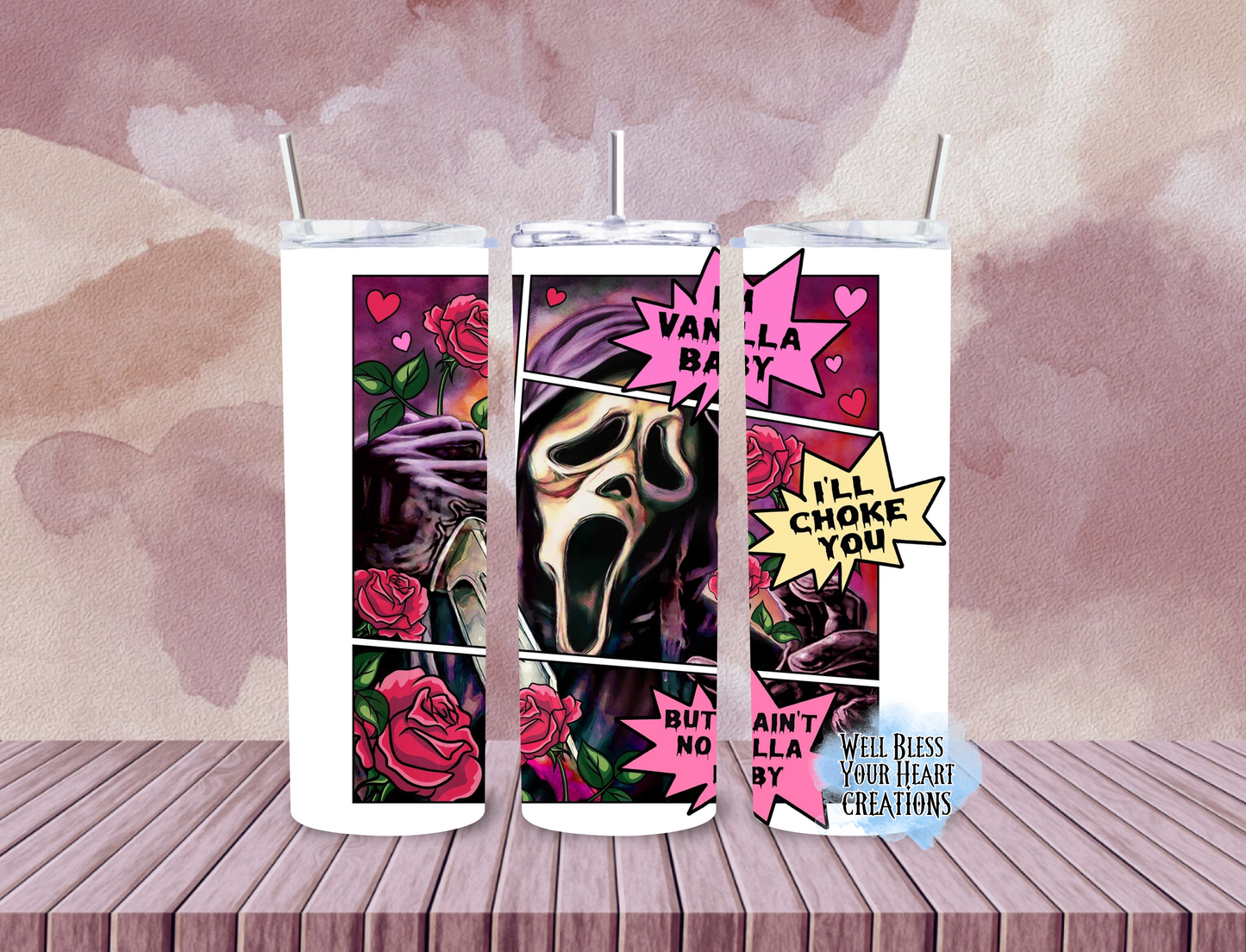 Ghost Face Valentine Inspired |Skinny Tumbler 20oz