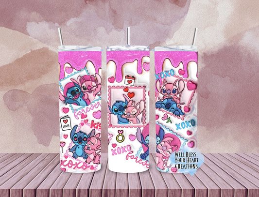 Stitch & Angel Inspired |Skinny Tumbler 20oz