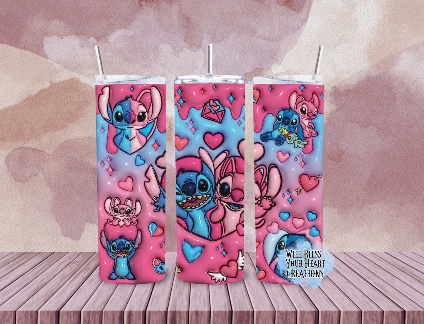 Angel & Stitch Inspired |Skinny Tumbler 20oz