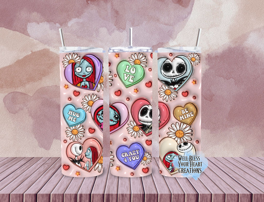 Jack & Sally Inspired |Skinny Tumbler 20oz