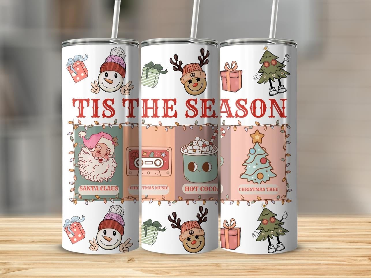 Tis The Season Retro  20 oz Skinny Tumbler