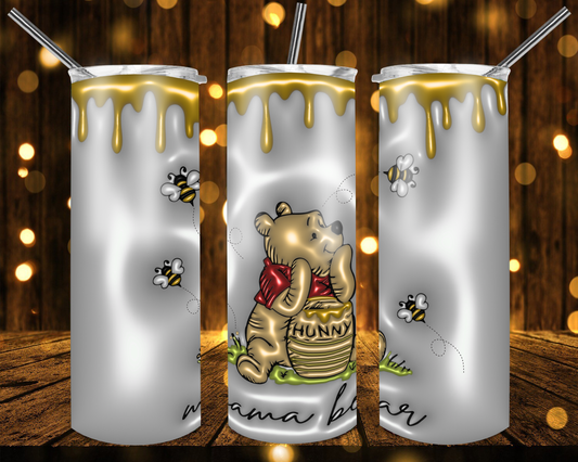 Mama Bear Four Bees Pooh Inspired | Skinny Tumbler 20oz and 30oz